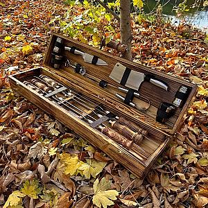 Дерев’яний кейс із набором шампурів «ШАМПУРОК»