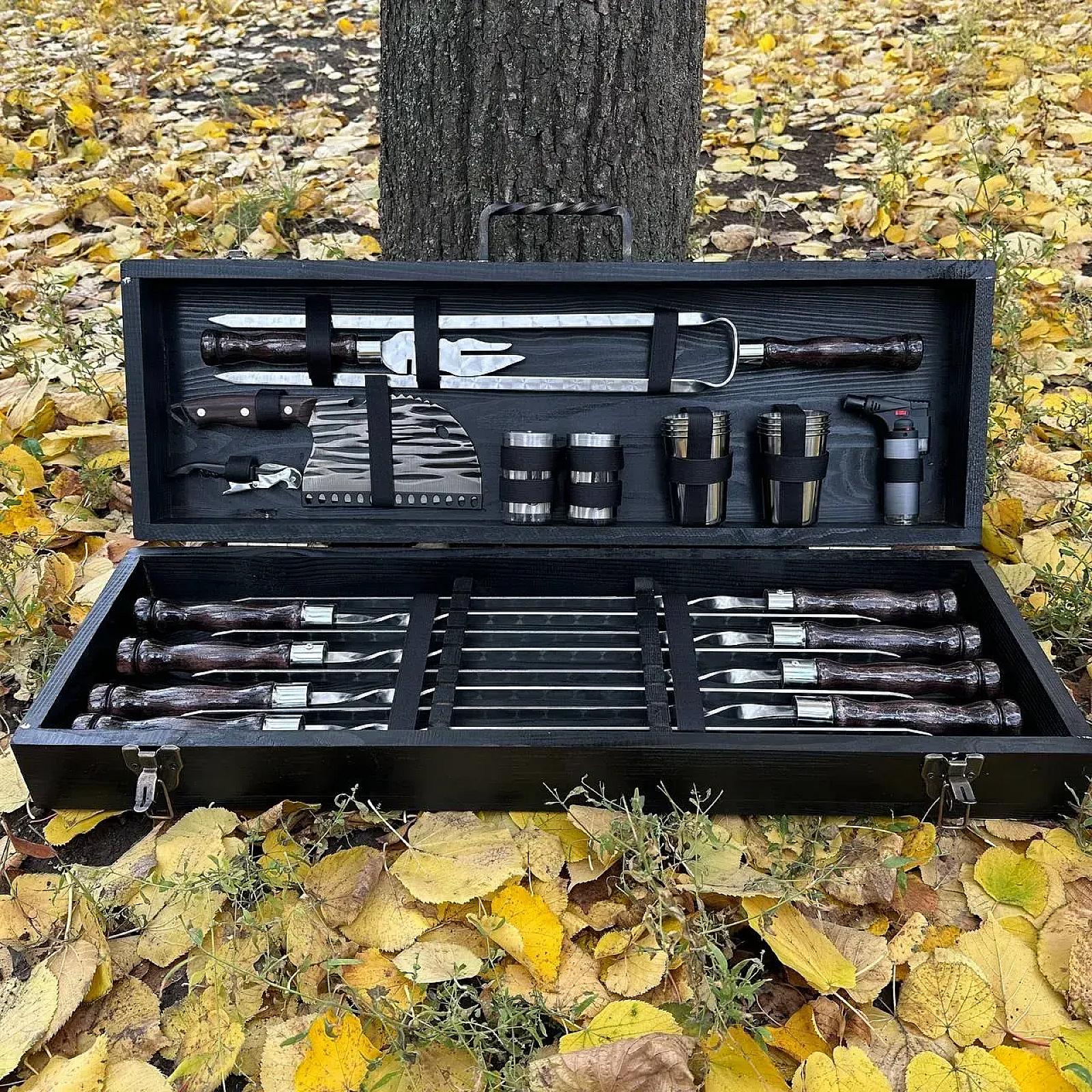 Ваше повідомлення Дерев'яний кейс із набором шампурів «КАСПІЙ»