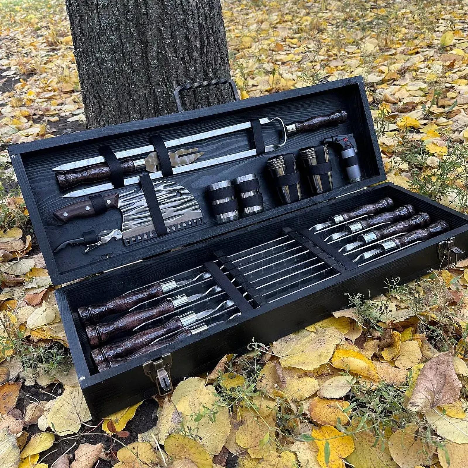 Ваше повідомлення Дерев'яний кейс із набором шампурів «КАСПІЙ»