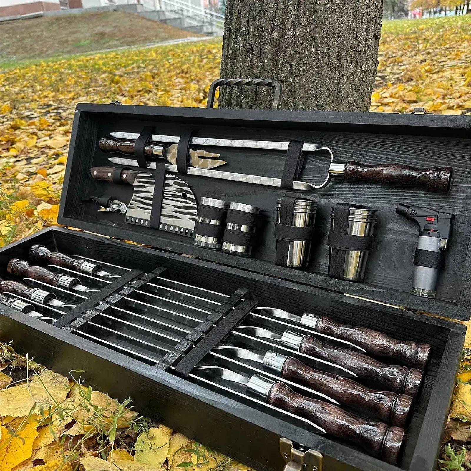 Ваше повідомлення Дерев'яний кейс із набором шампурів «КАСПІЙ»