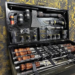 Набір шампурів «ІДЕАЛ» у дерев'яному кейсі