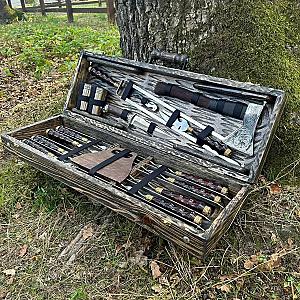 Дерев'яний кейс із набором шампурів «АВАНГАРД»