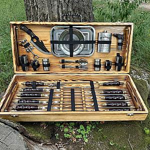 Дерев'яний кейс із набором шампурів «ЗОДІАК»