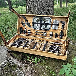 Дерев'яний кейс із набором шампурів «ЗОДІАК»