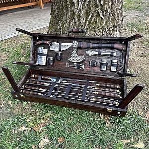 Кейс дерев’яний із набором шампурів «ВОЖАК»