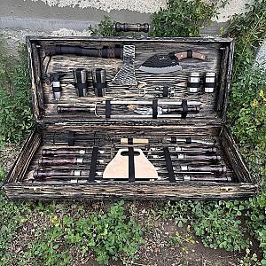 Кейс дерев’яний з набором шампурів «МОНАРХ»