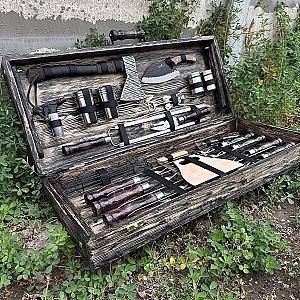 Кейс дерев’яний з набором шампурів «МОНАРХ»