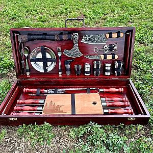 «FireSet»: набір шампурів у кейсі з дерева