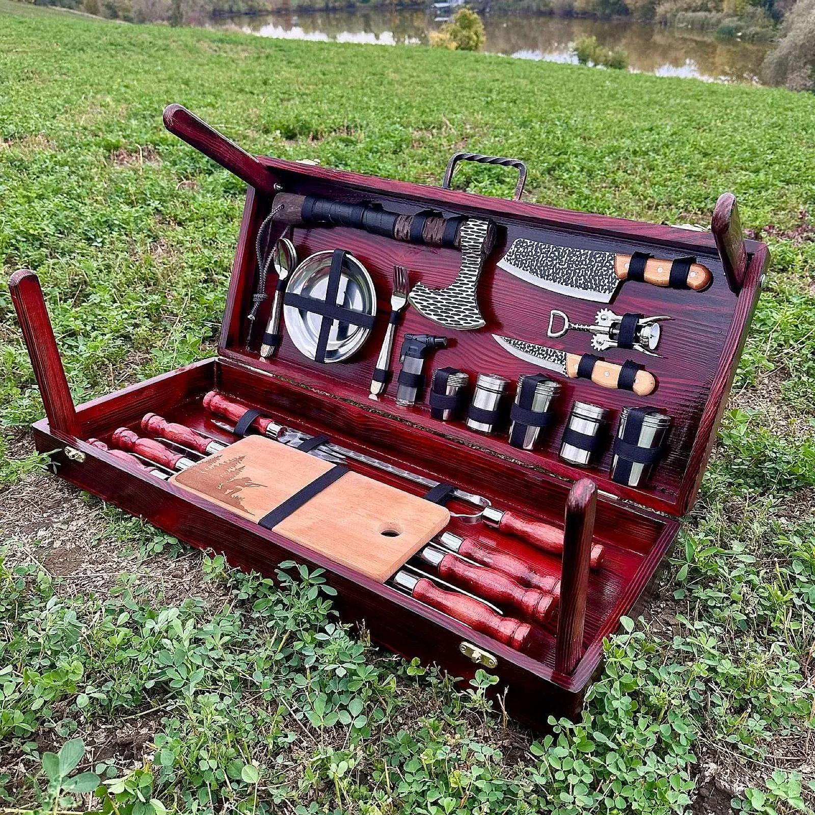 «FireSet»: набір шампурів у кейсі з дерева