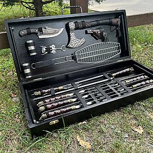 Кейс дерев'яний з набором шампурів «ЛІДЕР»