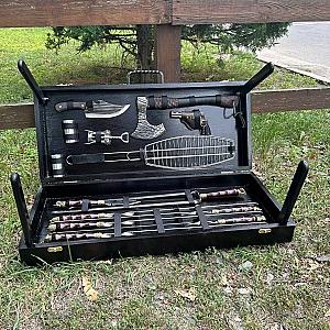 Кейс дерев'яний з набором шампурів «ЛІДЕР»