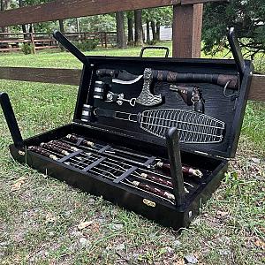 Кейс дерев'яний з набором шампурів «ЛІДЕР»