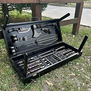 Кейс дерев'яний з набором шампурів «ЛІДЕР»