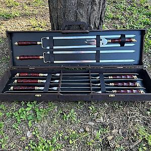 Набір шампурів «ВЕЖА» у кейсі з фанери