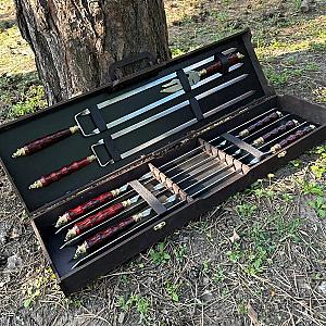 Набір шампурів «ВЕЖА» у кейсі з фанери