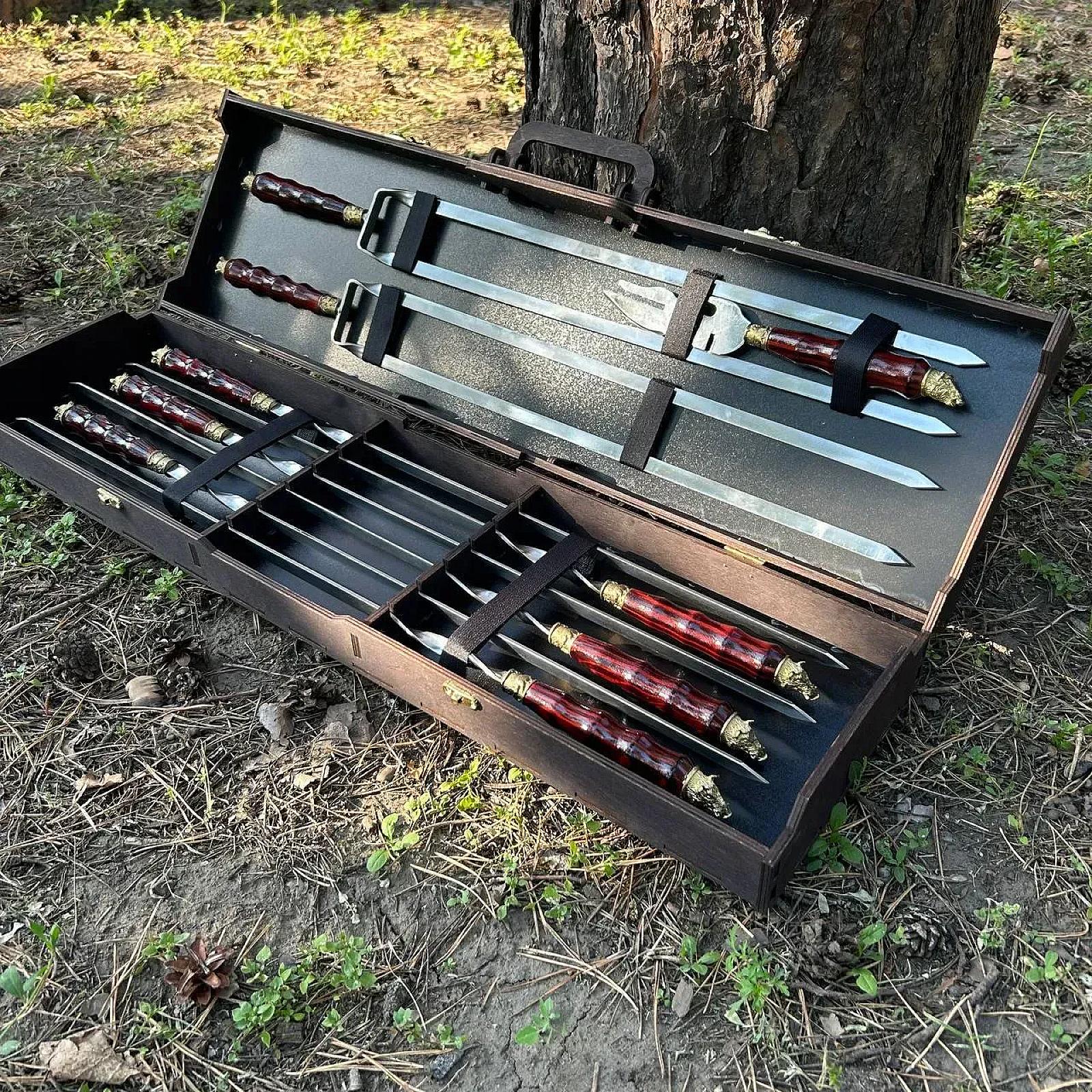 Набір шампурів «ВЕЖА» у кейсі з фанери