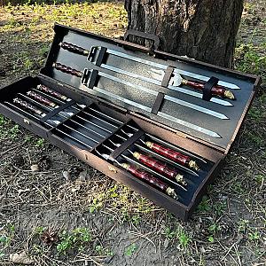 Набір шампурів «ВЕЖА» у кейсі з фанери