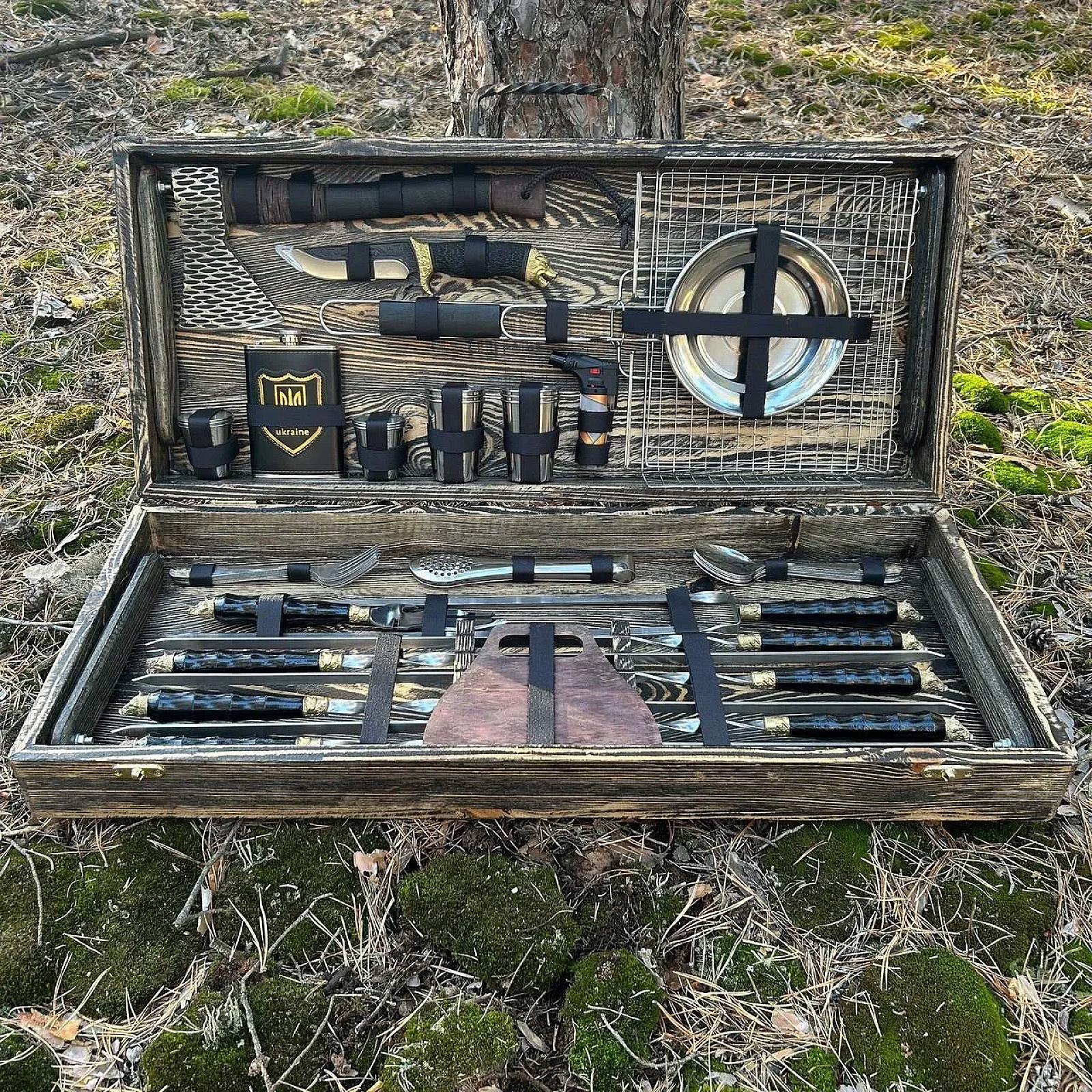 Дерев’яний кейс із набором шампурів «ЛЕГЕНДА»