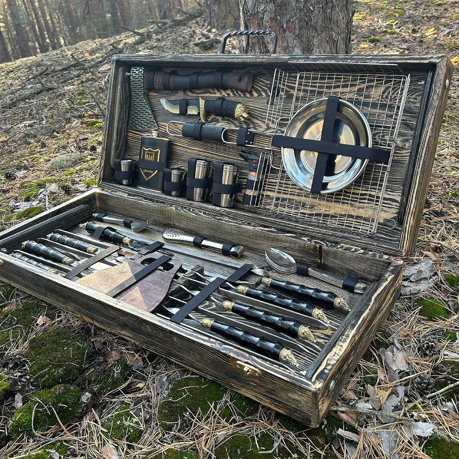 Дерев’яний кейс із набором шампурів «ЛЕГЕНДА»