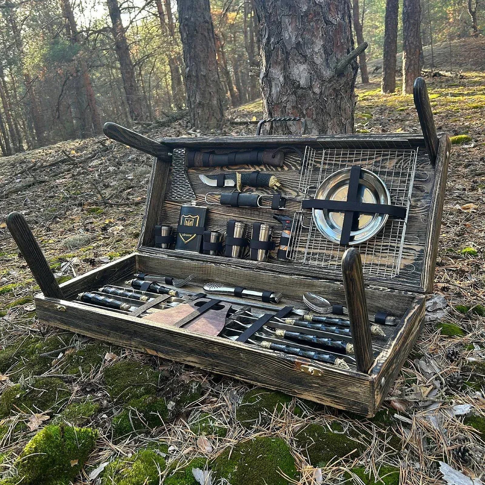 Дерев’яний кейс із набором шампурів «ЛЕГЕНДА»