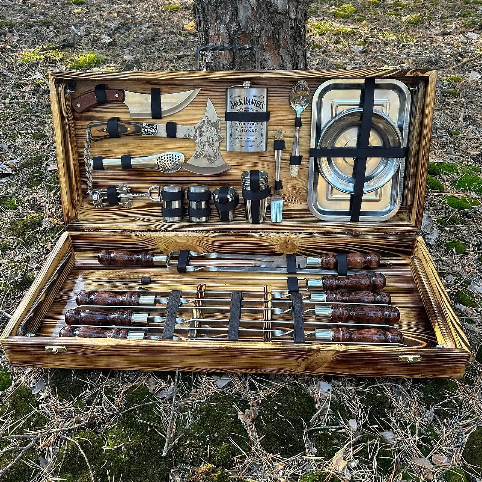 Набір шампурів "ОСКАР" у дерев'яному кейсі