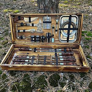 Набір шампурів "ОСКАР" у дерев'яному кейсі