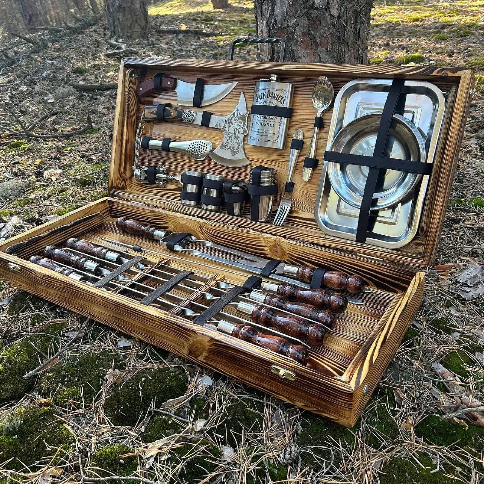 Набір шампурів "ОСКАР" у дерев'яному кейсі