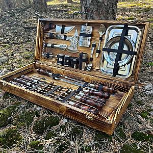 Набір шампурів "ОСКАР" у дерев'яному кейсі