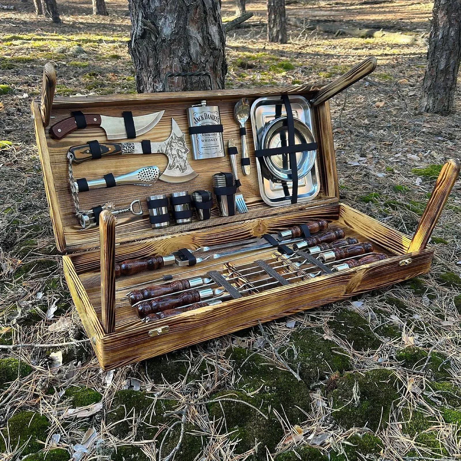 Набір шампурів "ОСКАР" у дерев'яному кейсі