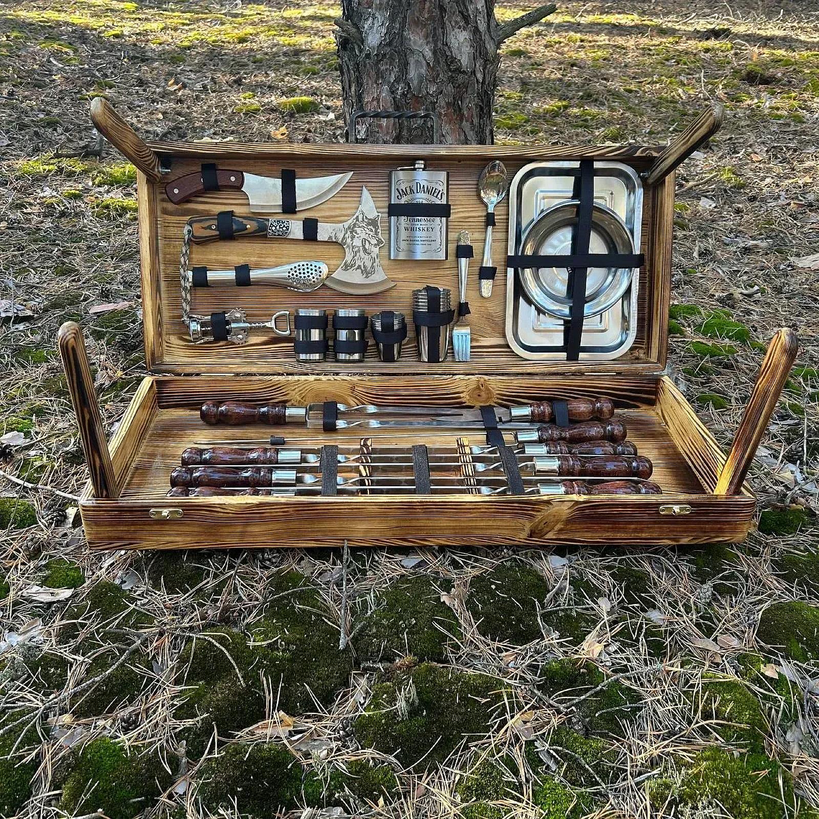 Набір шампурів "ОСКАР" у дерев'яному кейсі