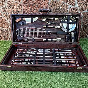 Кейс дерев'яний з набором шампурів "ПРЕМІЯ"