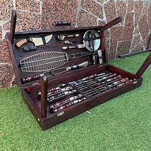 Кейс дерев'яний з набором шампурів "ПРЕМІЯ"