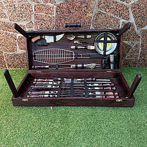 Кейс дерев'яний з набором шампурів "ПРЕМІЯ"