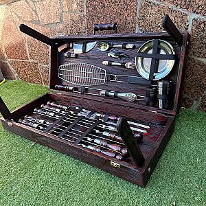 Кейс дерев'яний з набором шампурів "ПРЕМІЯ"