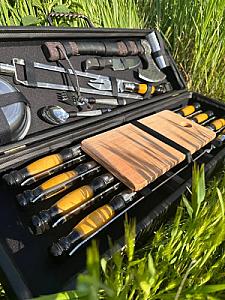 Кейс дерев'яний «БОСТОН» з набором шампурів