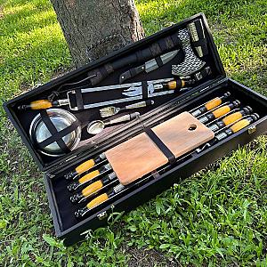 Кейс дерев'яний «БОСТОН» з набором шампурів