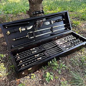 Кейс дерев'яний з набором шампурів «ДИКИЙ ПРЕСТИЖ»