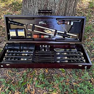 Кейс дерев'яний "ТРОФЕЙ КОЗАКА" з набором шампурів