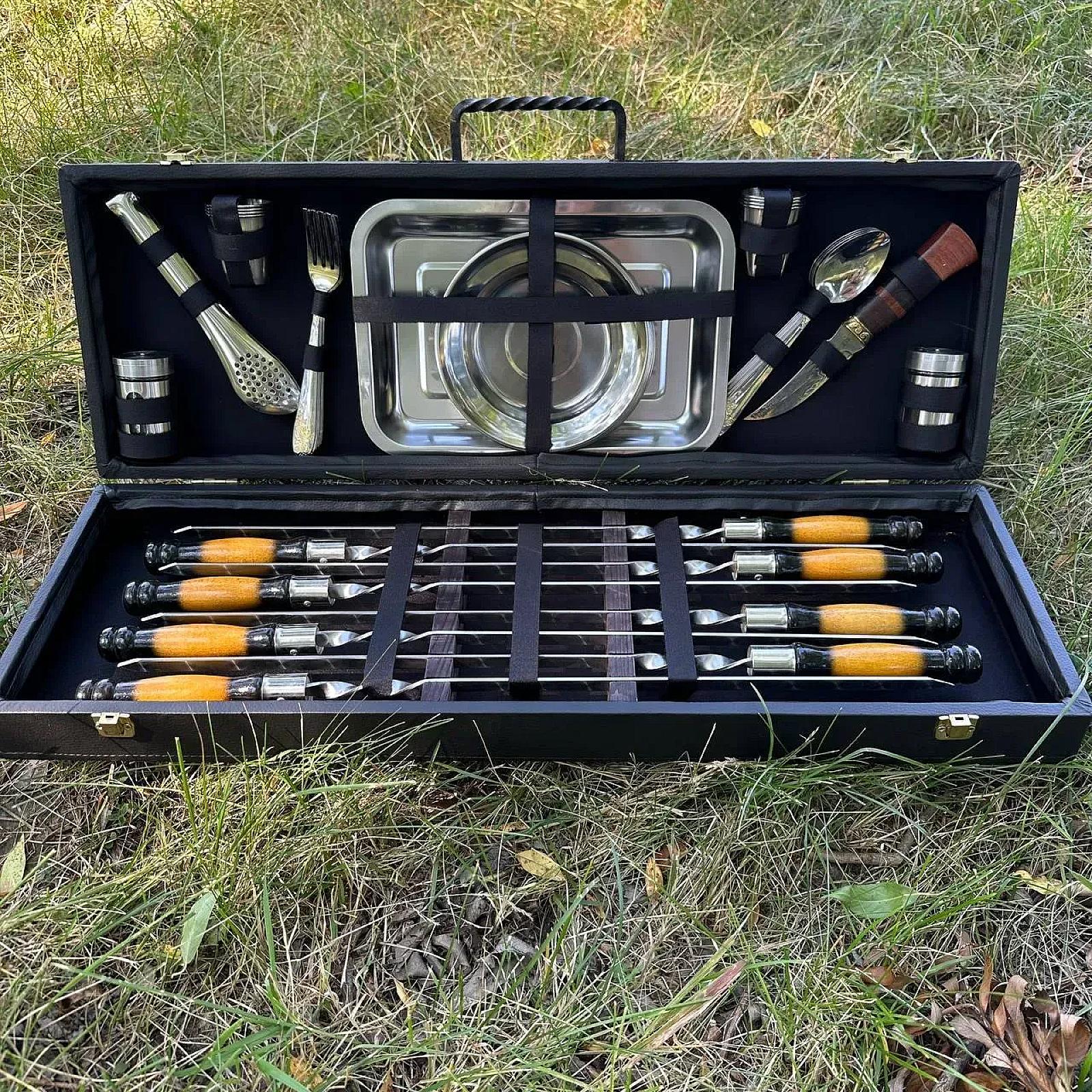 Дерев'яний кейс із набором шампурів «ШАРМ»