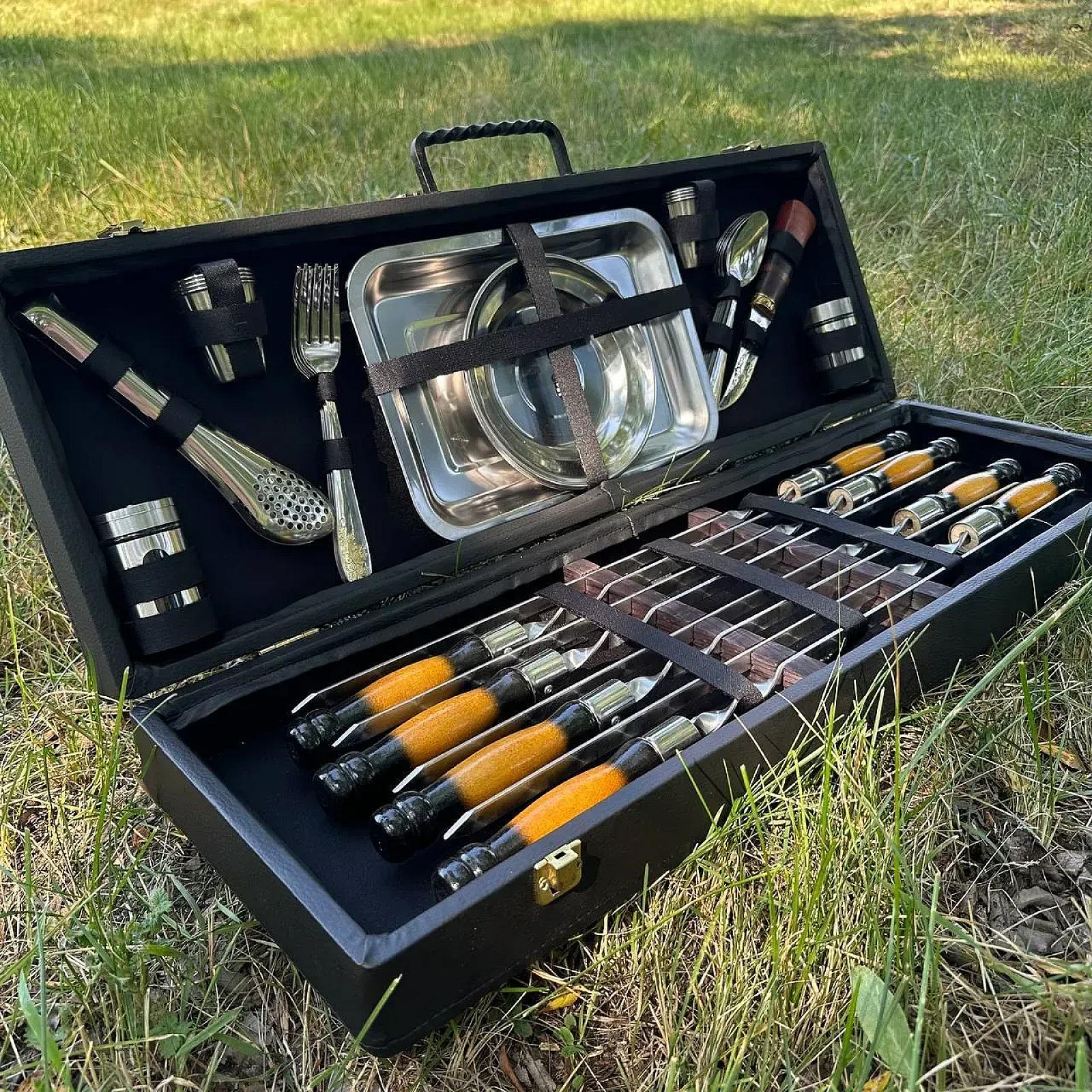 Дерев'яний кейс із набором шампурів «ШАРМ»