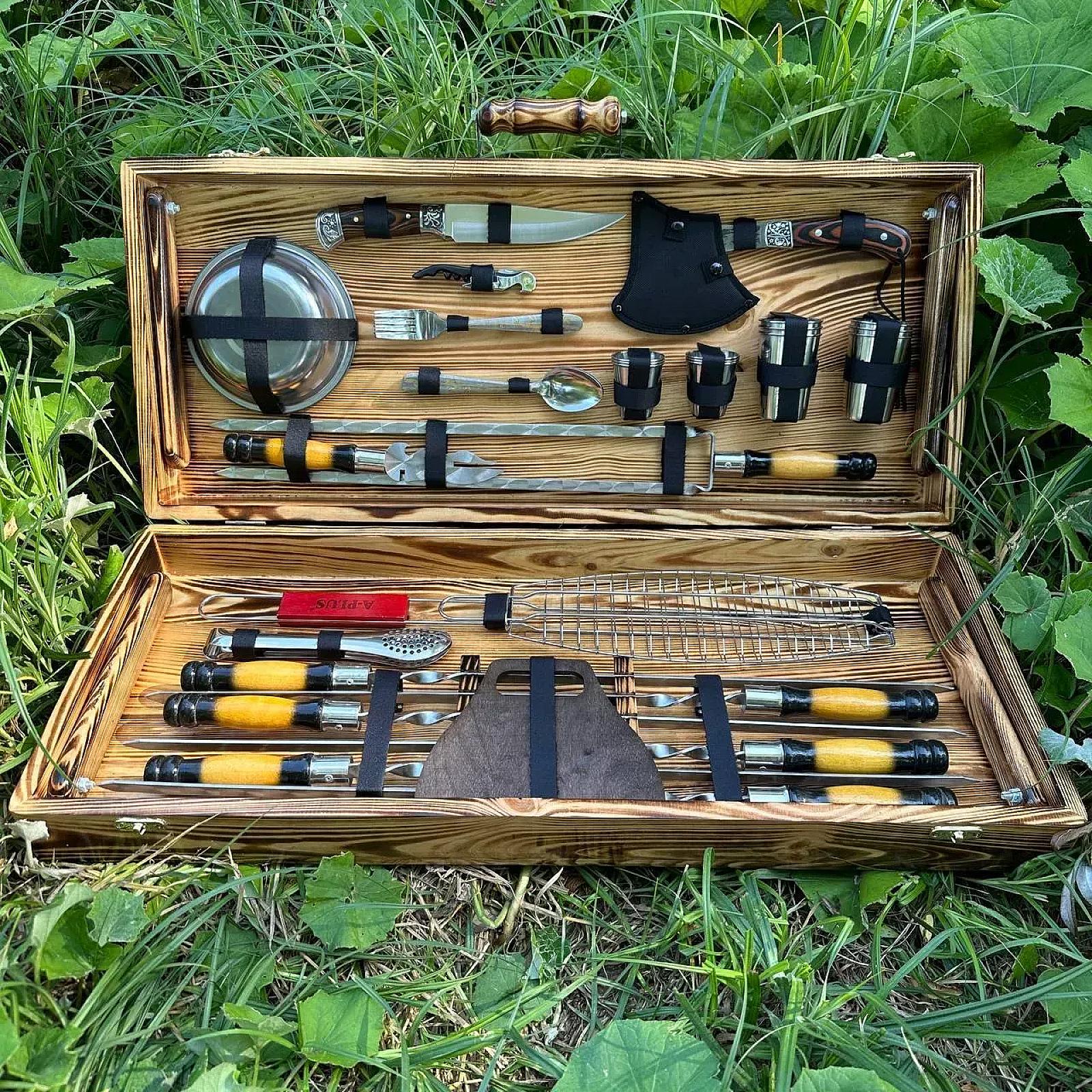 Кейс дерев'яний із набором шампурів «ОРЛАН»