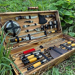 Кейс дерев'яний із набором шампурів «ОРЛАН»