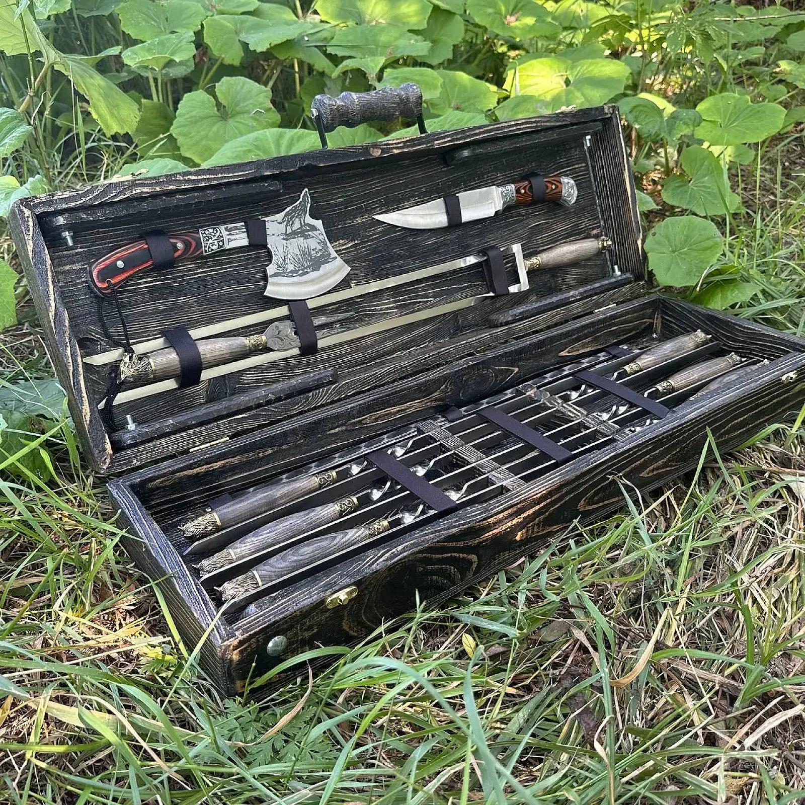 Дерев'яний кейс із набором шампурів «АКЕЛА»