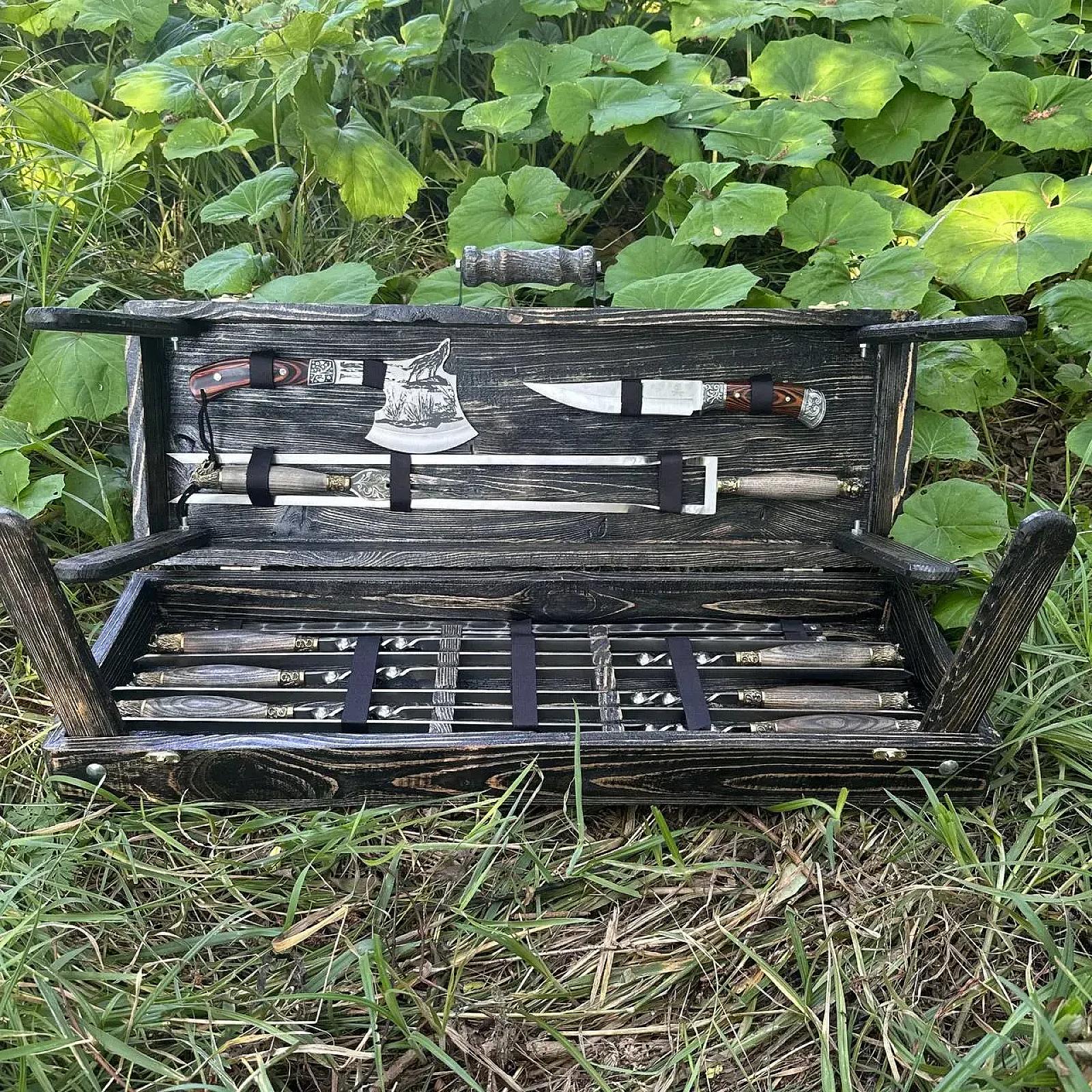 Дерев'яний кейс із набором шампурів «АКЕЛА»