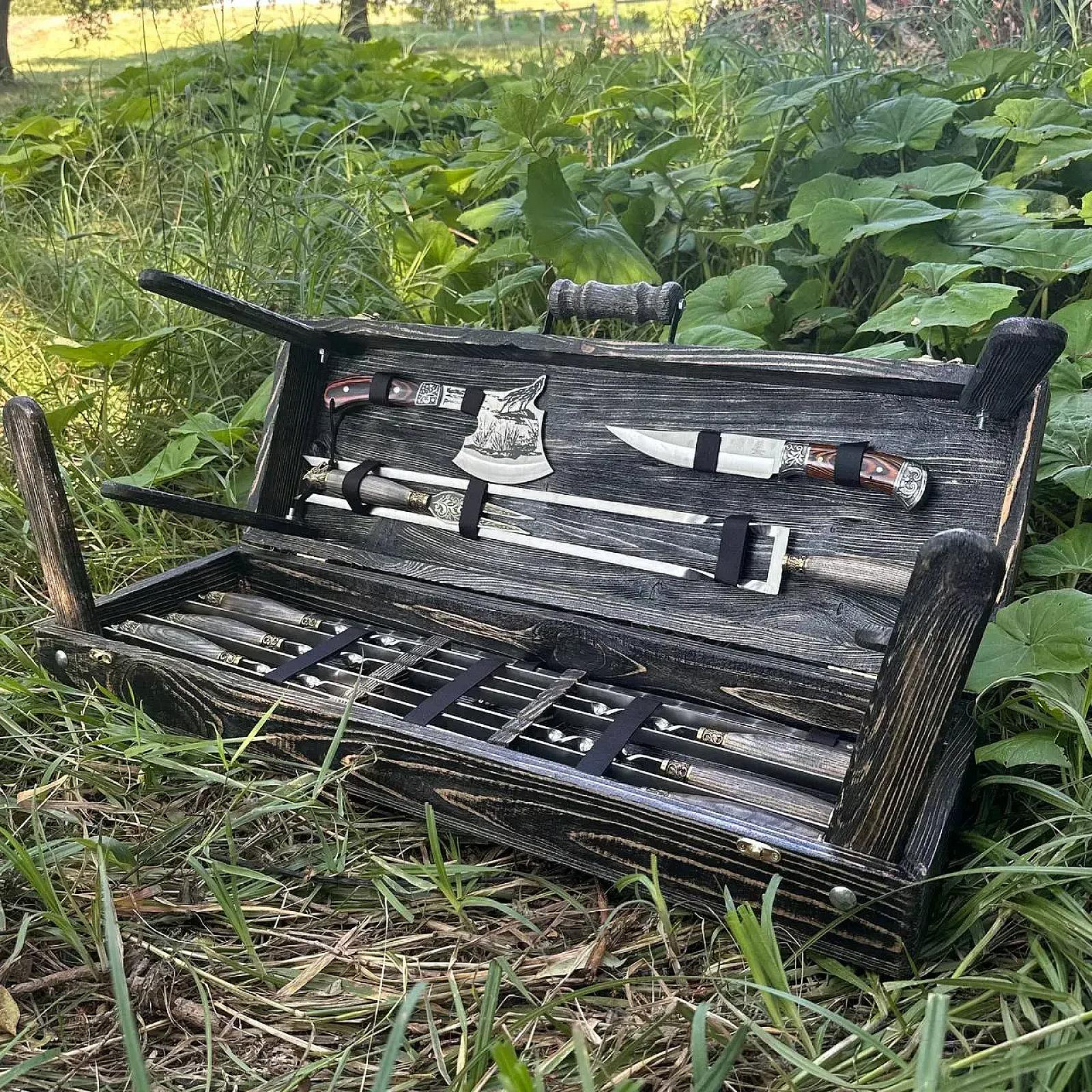 Дерев'яний кейс із набором шампурів «АКЕЛА»