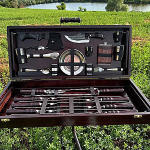 Набір шампурів «СОБОЛЬ» у кейсі з дерева