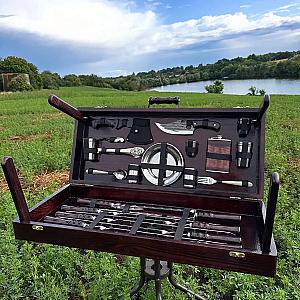 Набір шампурів «СОБОЛЬ» у кейсі з дерева