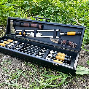 Дерев’яний кейс «ТРОФЕЙ» з набором шампурів