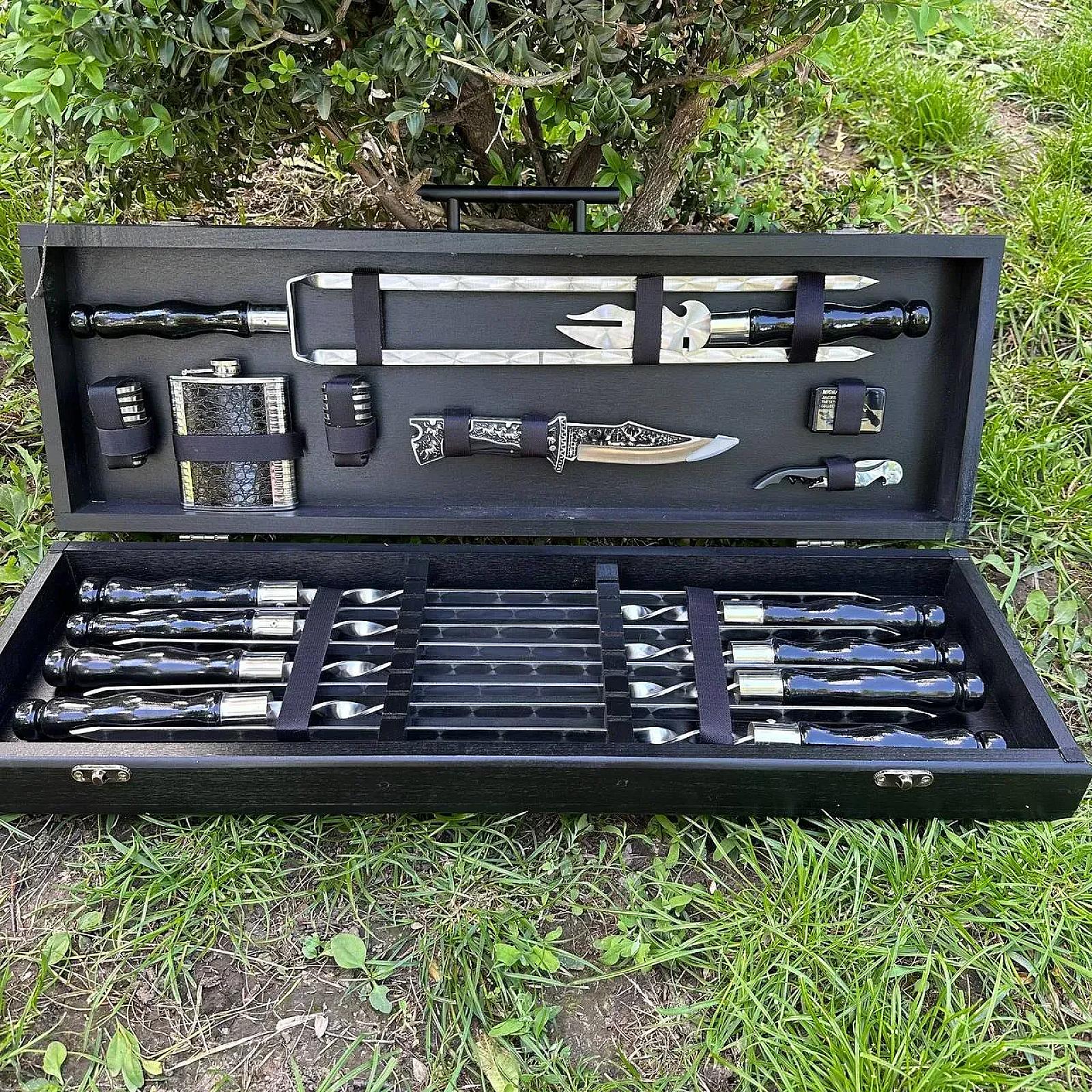 Набір «ЛОСК»: шампури у дерев'яному кейсі