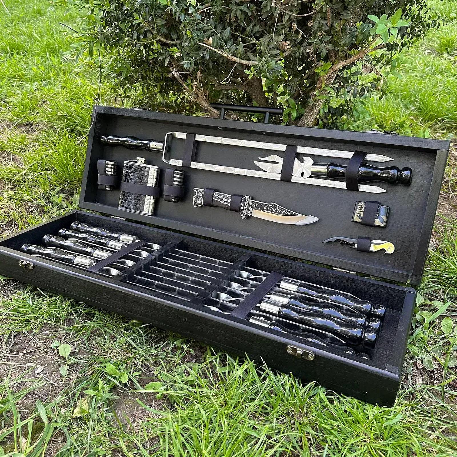 Набір «ЛОСК»: шампури у дерев'яному кейсі